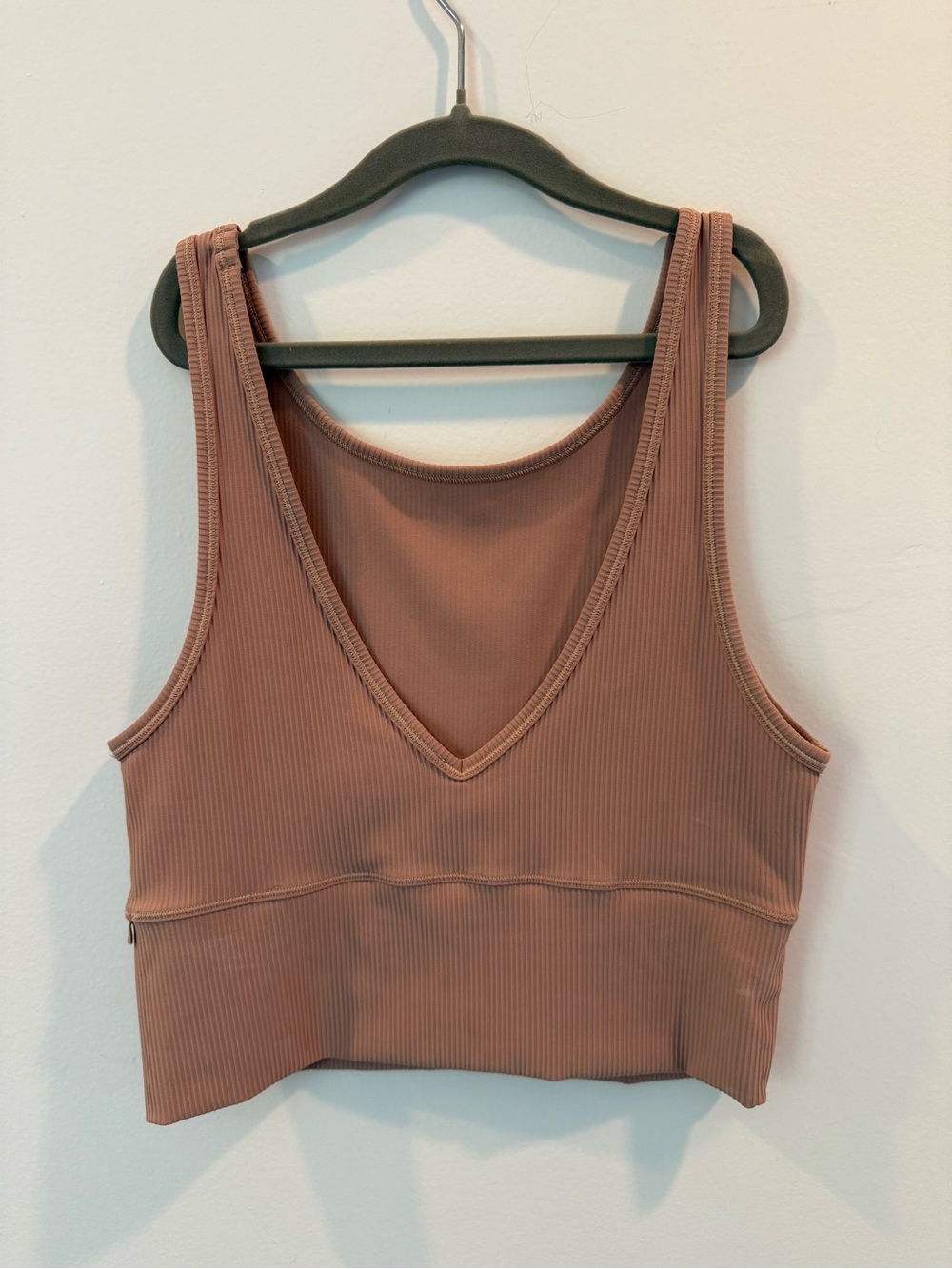LULULEMON Ribbed V-Neck Crop Tank Top - Dusty Rose